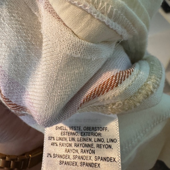 Anthropologie High Waist Cream and Pink Striped Shorts - Picture 5 of 5